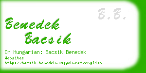 benedek bacsik business card